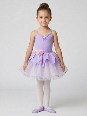 Girls Custom Lilac Fairy Flower Dance Costume Ballet Lyrical Musical Theater 5-7